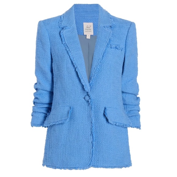 NWT Cinq à Sept Khloe Boucle Blazer - French Blue - Picture 7 of 7